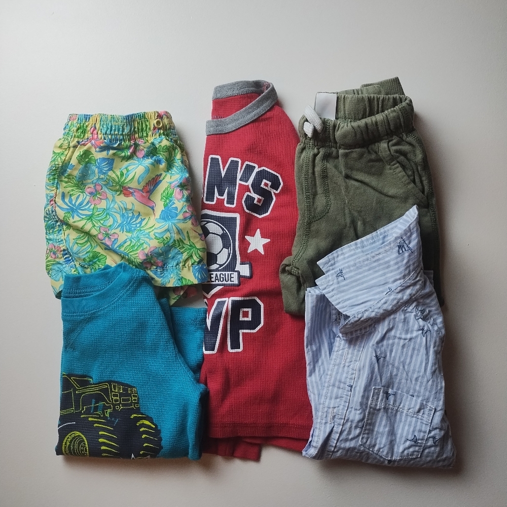 5 Pieces Boys Clothing Size 3T- 3/4